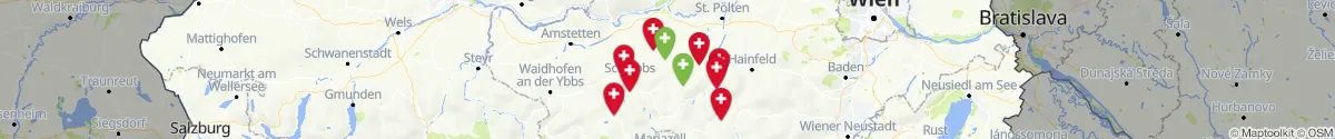 Map view for Pharmacies emergency services nearby Schwarzenbach an der Pielach (Sankt Pölten (Land), Niederösterreich)